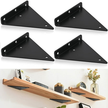 

LINASHI 1 Set Hidden Shelf Bracket Strong Bearing Sturdy Heavy Duty Triangle Wall Mounted Bracket for Home