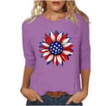 thumbnail image 2 of Mifsaly Patriotic 3/4 Sleeve Tops for Women American Flag Sunflower Graphic Shirt Casual Summer Independence Day T-Shirt 2026 M, 2 of 5