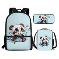 thumbnail image 2 of KUIFORTI Cute Panda Pencil Case Casual Shoulder Backpack Lunch Pouch Zipper Closure 3 Pack Crossbody Bag Set, 2 of 7