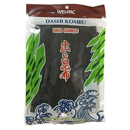 Wel-Pac Dashi Kombu Dried Seaweed 4oz Per Pack (2 (Best Kombu For Dashi)