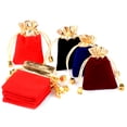 thumbnail image 2 of 10pcs/lot 7x9cm 9x12cm 12x16cm Vintage Velvet Bag Gold Color Trim Drawstring Red Gift Bags Wedding Jewelry Packaging Pouches mixed 15x20cm, 2 of 6