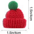 thumbnail image 2 of Mini bufanda navideña Gorro de Papá Noel tejido Gorro artesanal para muñecas Encanto de vino de invierno Bufandas de punto en miniatura de 15 cm para botella de vino Muñeco de niev, 2 of 5