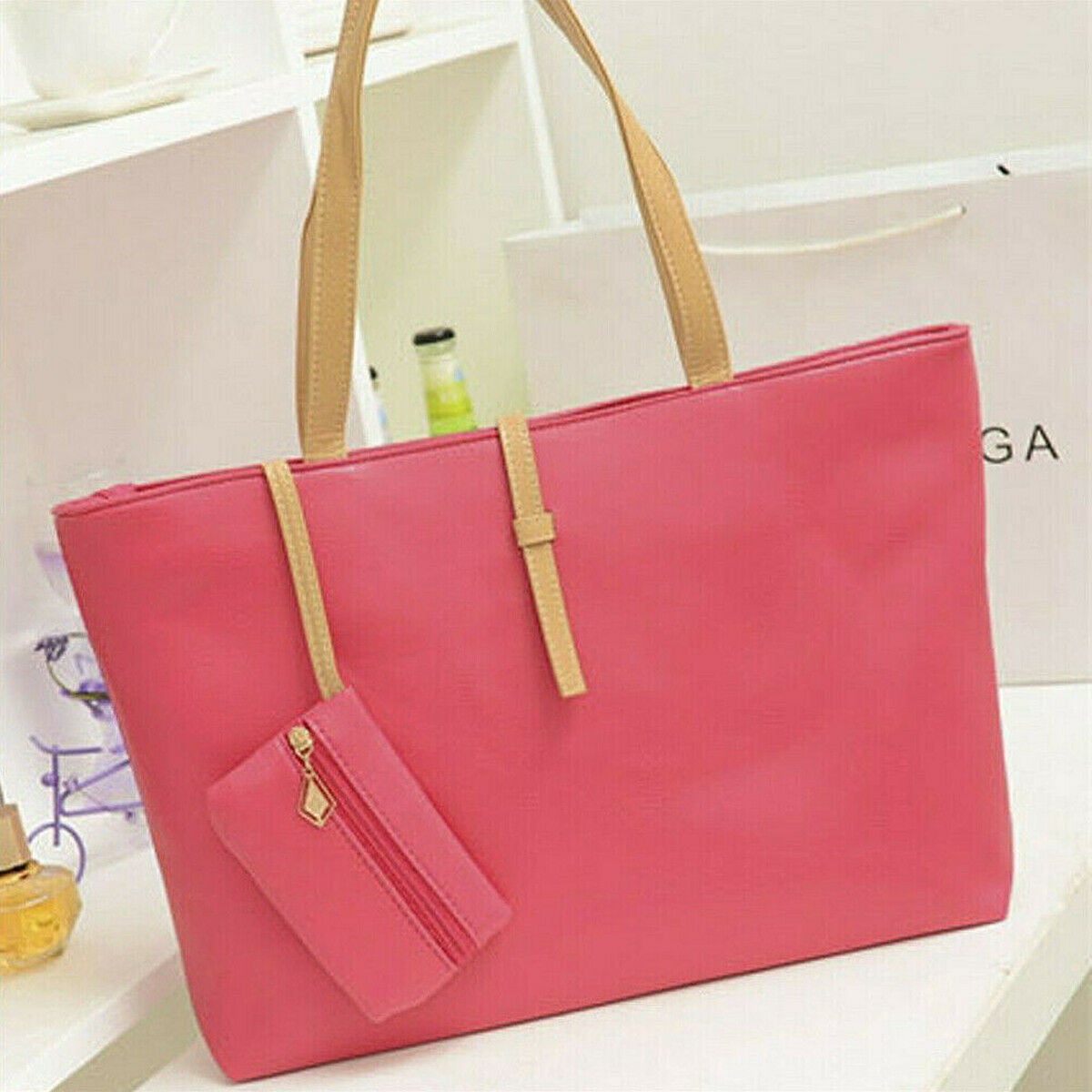 New womens faux leather fashion messenger handbag lady shoulder bag totes purse Clearance