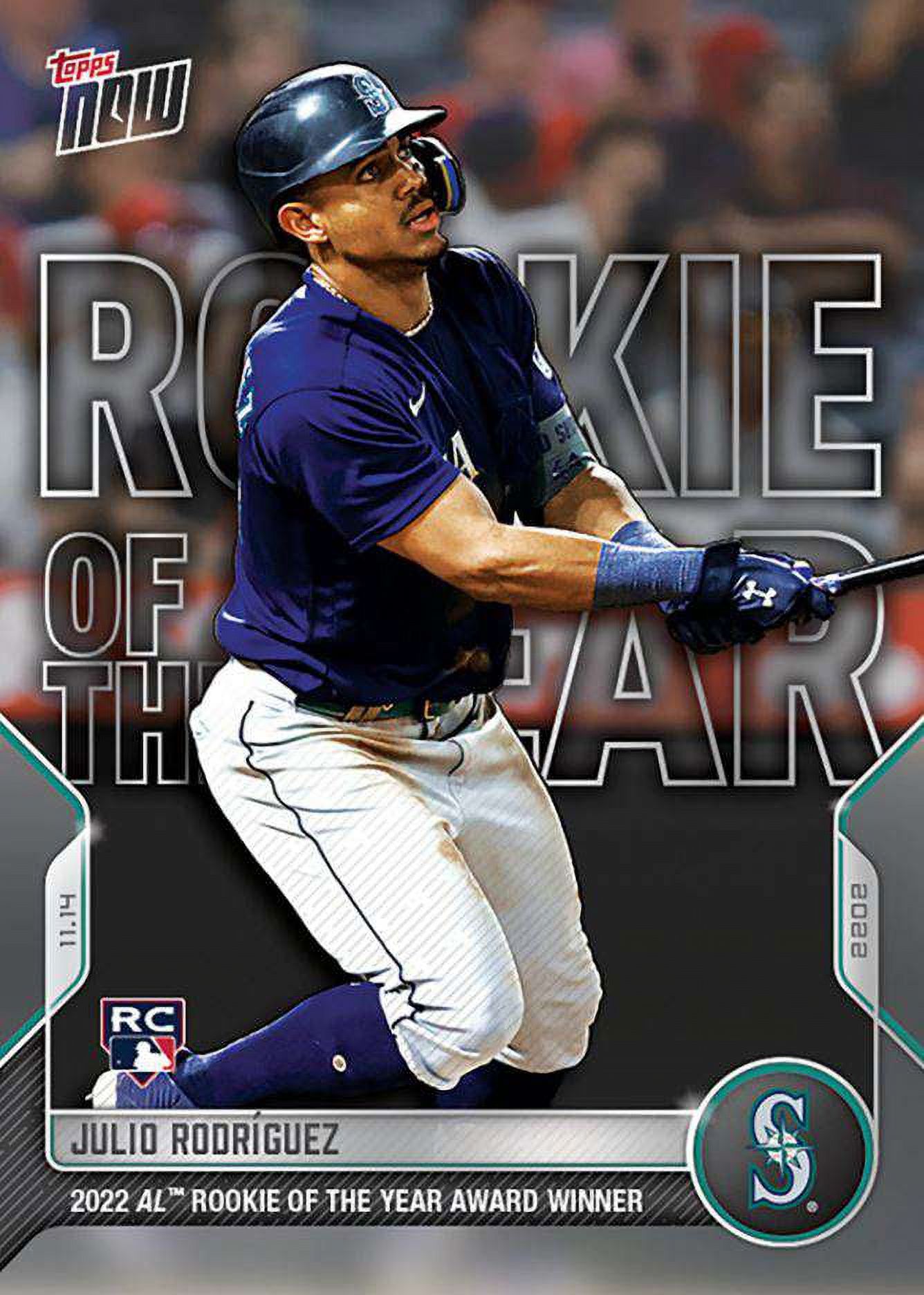 MLB 2022 Topps Update Chrome Julio Rodriguez Trading Card USC165