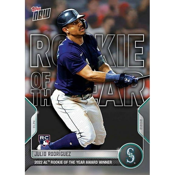 MLB 2022 Topps Now Julio Rodriguez Trading Card OS-34 (2022 AL Rookie of the Year)