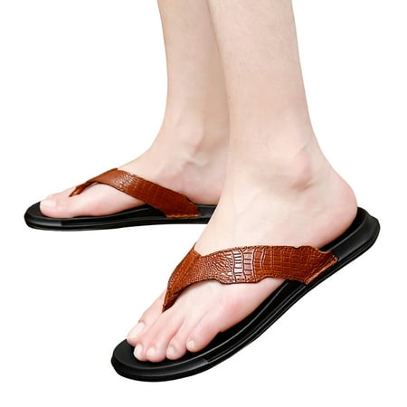

MIASHUI Mens Casual Shoes Men Flip Flops Fashion Summer Pattern Flat Bottom Comfortable Non Slip Large Beach Sippers