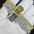 thumbnail image 3 of Luxury Jewelry Bling CZ Cuban Link Bracelet Two Row Zircon Copper Miami Cuban Bracelet Iced Out Hip Hop Men Women GC, 3 of 6