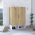 thumbnail image 4 of TUHOME Rosie Armoire - Light Oak-White -Material Engineered Wood, 4 of 5