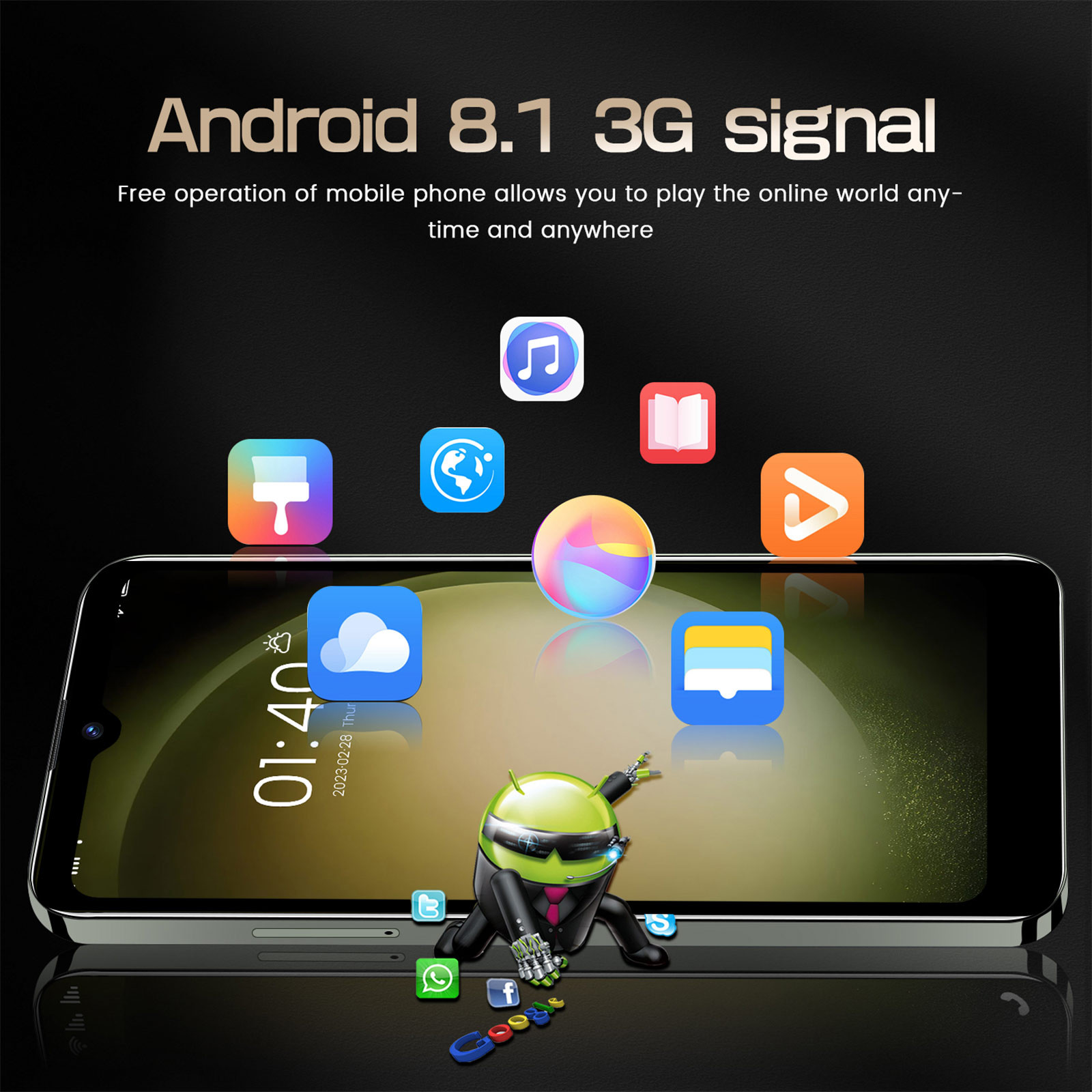 Cell Phone,Smartphone Straight Talk,S23 Ultra Android Smartphone 6.1-inch HD Dual Standby Card Slot 1+16G Memory Support Extension 128g