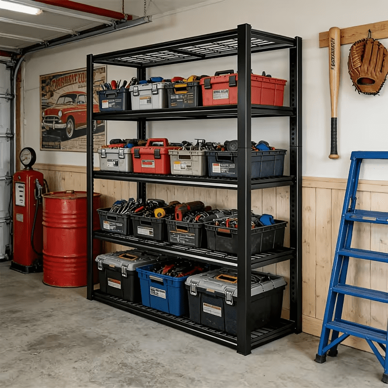 AISWORD Heavy Duty Metal Shelving Unit,5-Tier Adjustable Garage Storage Shelves,3200 LBS Capacity Industrial Rack for Basement,Warehouse & Workshop,84"H x 55"W x 24"D