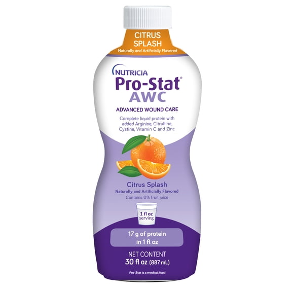 Pro-Stat Advanced Wound Care (AWC), Concentrated Liquid Protein Medical Food - Citrus Splash, 30 Fl Oz Bottle