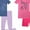 Lilac-Pink, variant on Big Girls Four-Piece Pajama Set, Female 2T-10, Pink-Lilac, Size: 4, Prestigez