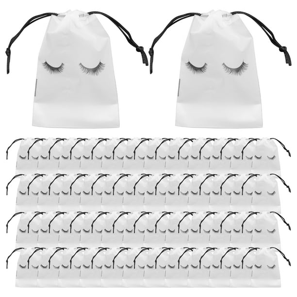 50 Pieces Eyelash Aftercare Bags Plastic Bags Toiletry Pouch Cosmetic