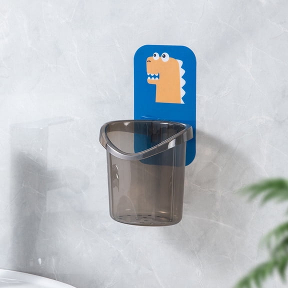 Huayishang Storage Box Toothbrush Rack Punch-Free Light Luxury Mouthwash Cup Toothbrush Cup Wall-Mounted Bathroom Storage Box Couple Toothbrush Blue, Kitchen Essentials Clearance Sale