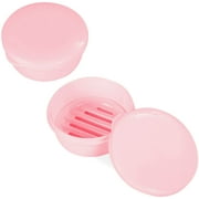 Travel Soap Holder, 2 Pack Portable Soap Dish Soap Saver for Camping Gym Travel (Pink)