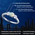 thumbnail image 2 of Gem Stone King 925 Sterling Silver Simulated White Opal and White Moissanite Engagement Ring for Women | 0.96 Cttw | Round Cabochon 5MM | Gemstone October Birthstone | Size 9, 2 of 7
