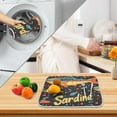 thumbnail image 3 of Yayeee Dish Drying Mat for Kitchen Counter 16" x 18" Microfiber Super Absorbent Coffee Decorative Pad, Black Sardines Pattern, 3 of 9