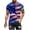 Blue, variant on UVEASISHA Patriotic Tshirts for Men Short Sleeve American Flag 3D Print T-Shirts Big and Tall Independence Day Tee Tops Navy XXXXXL