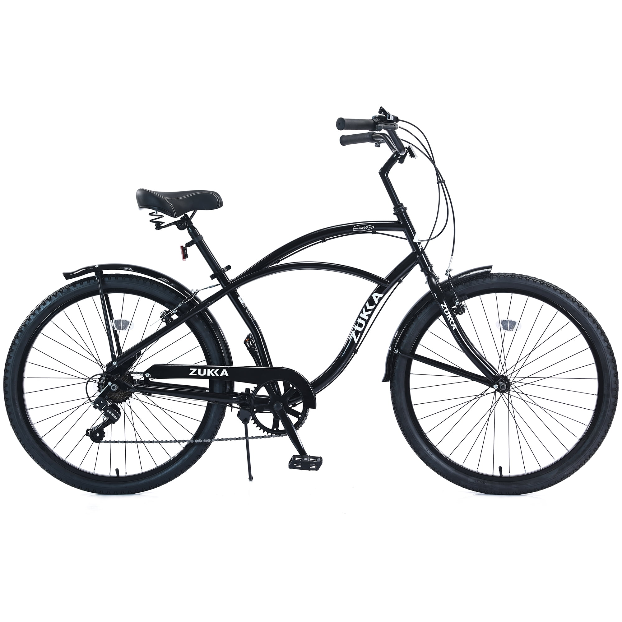 Outdoor Bike 7 Speed City Bike With Basket , Steel Frame,Multiple