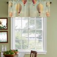 thumbnail image 3 of Floating Hot Air Balloon Curtain Valances for Windows, Kitchen Valance Window Treatments Panel 2 Pack, Modern Vintage Balloon Rod Pocket Short Curtains for Bathroom Bedroom 42 x 12 Inch, 3 of 8