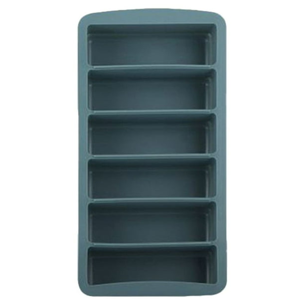 Molde de silicona para cubitos de hielo de 6 cavidades, ideal para hacer helados, paletas, paletas y mucho más. Incluye tapa (azul oscuro).