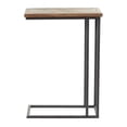 thumbnail image 6 of DecMode 19" x 26" Black Metal C-Shaped Accent Table with Brown Wood Top, 1-Piece, 6 of 12