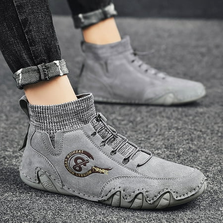 

Yolai Men S Casual Shoes Korean Version High Top Shoes Round Toe Breathable Daily Dad S Shoes