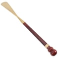 thumbnail image 1 of Shoehorn Long Handle Design Wear Shoes Assistance 35.00X3.50X3.00CM Wood Copper 1Pcs, 1 of 4