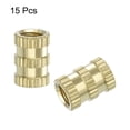 thumbnail image 3 of Knurled Insert Nuts, 15Pack M5 x 10mm(L) x 7mm(OD) Thread Printing Brass Nuts Female Threaded Inserts, 3 of 6