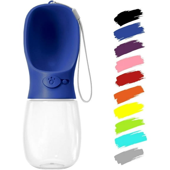 Dog Water Bottle Portable - Lightweight Water Bottle for Dogs - Dog Travel Water Bottle with Bowl - Dog Walking Accessories (19OZ, Blue) - Leak Proof Dog Portable Water Bottle