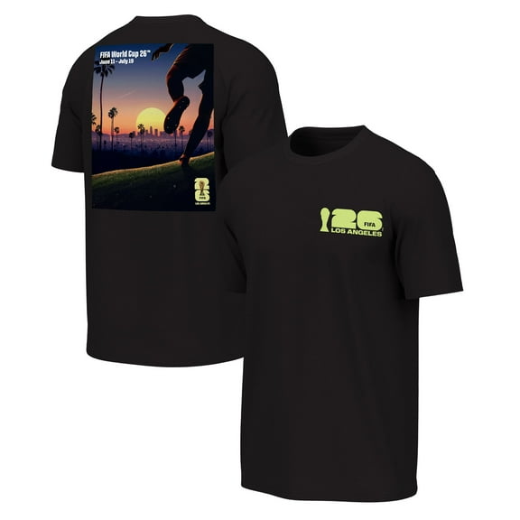 Men's Outerstuff Black 2026 FIFA World Cup Los Angeles Host City Poster Graphic T-Shirt