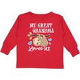 thumbnail image 3 of Inktastic My Great Grandma Loves Me with Sloth and Hearts Boys or Girls Long Sleeve Toddler T-Shirt, 3 of 5