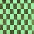 thumbnail image 1 of Ahgly Company Indoor Square Checkered Turquoise Blue Modern Area Rugs, 6' Square, 1 of 4