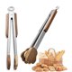 thumbnail image 1 of Pinzas Para Cocinar Pinzas De Acero Inoxidable Y Madera De Nogal Con Orificio Para Colgar Pinzas De Madera Portátiles Adecuadas Para Barbacoas, Servir Comida Y Cocinar, 1 of 8