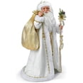 thumbnail image 5 of The Ashton-Drake Galleries White Christmas Decoration Musical Santa Claus Portrait Doll With A Beautiful Gold Filigree Robe Lined with 40 Sparkling LED Lights Plays Melody White Christmas 25"-Inches, 5 of 9