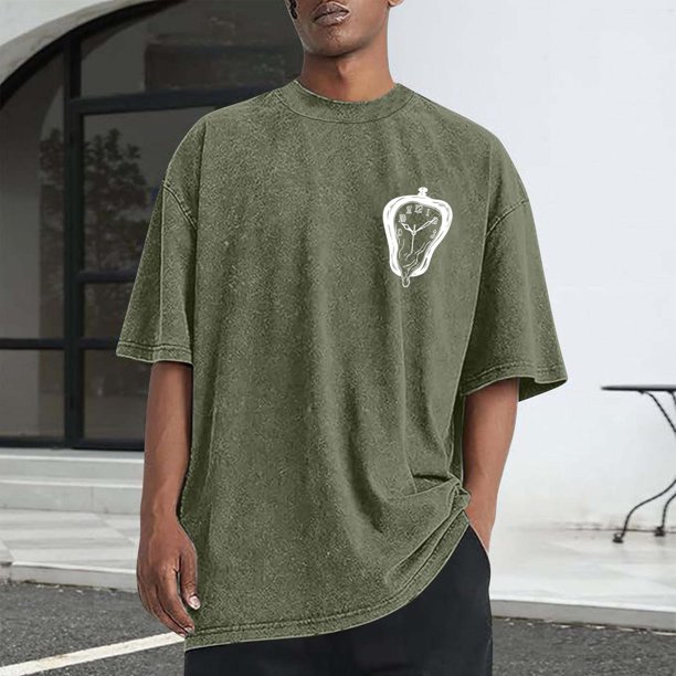Tops para hombre, blusas y camisas de cuello redondo y manga corta para hombre, camisetas deportivas informales con estampado desgastado para hombre, blusas de cuello redondo y manga corta para hombre