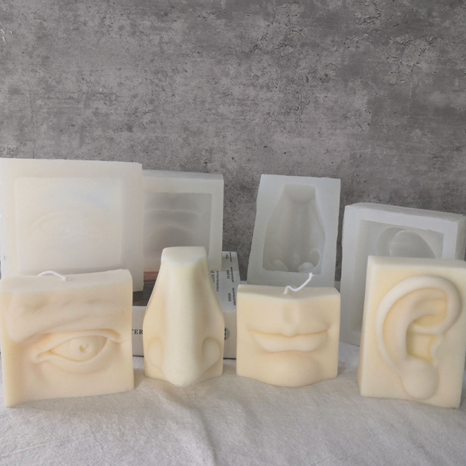 Flexible 3D Ear Mouth Eye Nose Resin Mold Reusable Silicone Casting Mould DIY