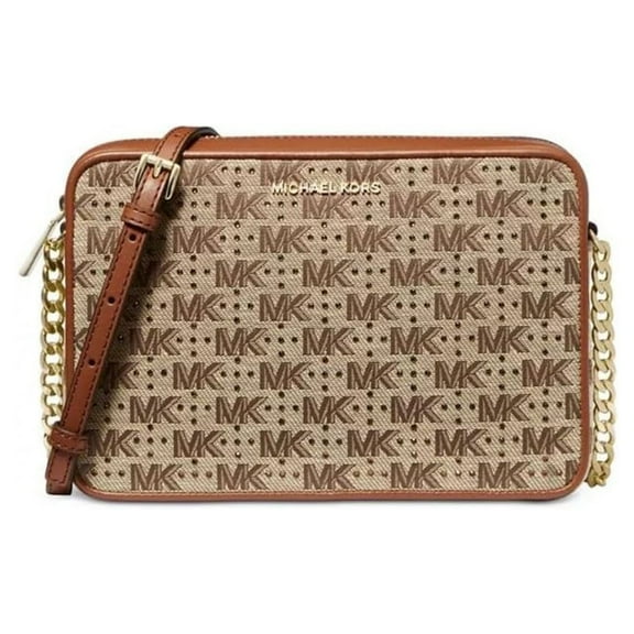Michael Kors Womens Jet Set Large East/West Crossbody Vanilla One Size (BEIGE/EBONY) 32H3GJ6C3J-015