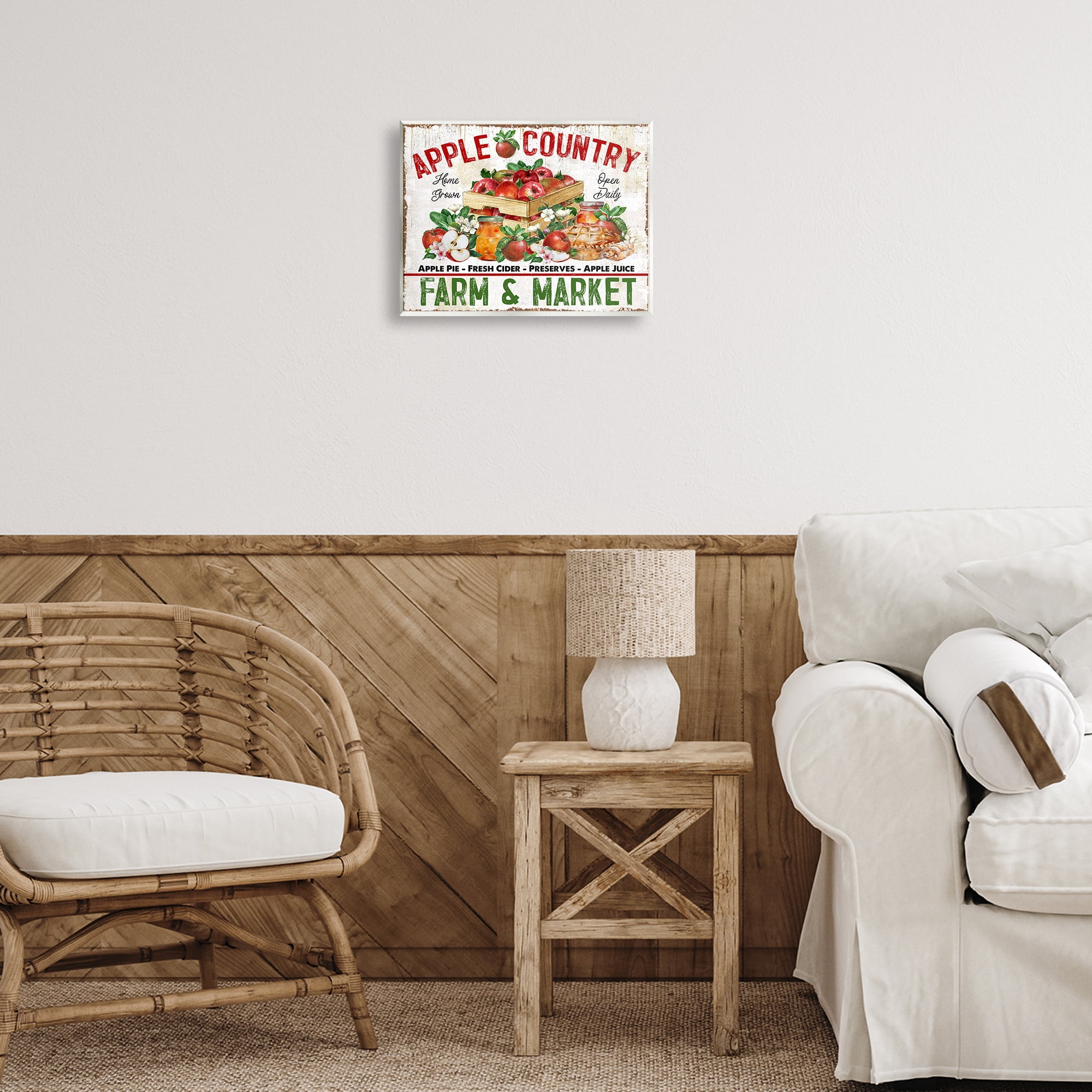 Stupell Industries Apple Country Market Holiday Painting Unframed Art Prints Wall Art, 14 x 11