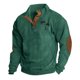 thumbnail image 2 of Blusa y camisa de manga larga con cuello alto para hombre, estilo casual, con estampado de palmeras color cacao, deportiva, con cuello alto, botones y patchwork, de poliéster., 2 of 8
