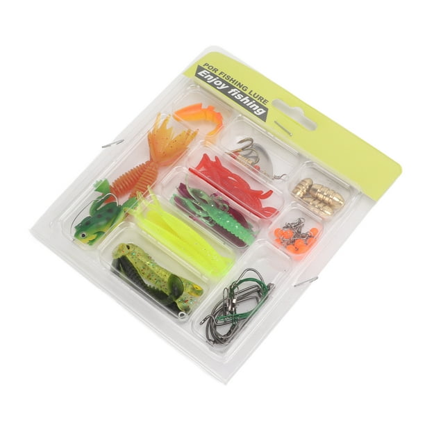 Fishing Lure Bait Set, 52Pcs/set Mixed Colors Lightweight Fishing Gear Lures  Kit Set Artificial Lifelike With Block Beads For Sweet Water For Sea Water  
