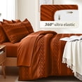 thumbnail image 4 of DHOLE King Size 7-Piece Bed in a Bag Comforter Set – Boho Tufted Shabby Chic Bedding, Ultra Soft Microfiber All-Season Vintage Farmhouse Duvet Cover Set with Pillow Shams - Orange, 4 of 12
