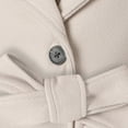 thumbnail image 4 of Huowey Girls Wool Overcoat Solid Color Long Sleeve Dress Coat Button Peacoat Notch Lapel Outerwear With Belt Pockets Winter Thick Warm Jacket ,Beige,3-4 Years, 4 of 7