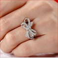 thumbnail image 5 of Bow Jewel 0.6 Ct Round Brilliant Cut Diamond Rings - 14K White Gold Over Rings - Latest Bow Style Designer Engagement Diamond Rings for Women's - Twisted Infinity Party Wear Diamond Rings for Her, 5 of 8