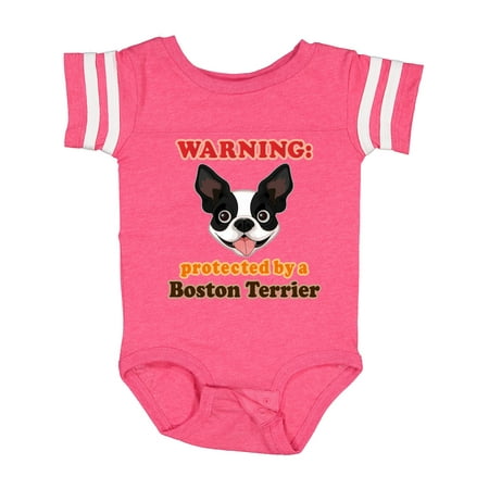 

Inktastic Boston Terrier Dog Protected by Gift Baby Boy or Baby Girl Bodysuit