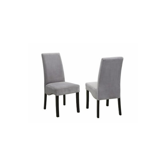 Benjaza 20" Transitional Wood & Fabric Dining Chair in Black/Gray (Set of 2)
