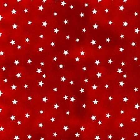 Cotton Small Stars Fabric, Red