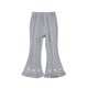 thumbnail image 1 of Odeerbi 3-9 Años Niñas Algodón Pantalones Acampanados Ruffle Pantalones de Campana Bordado Casual Pantalones Largos, 1 of 5
