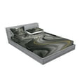 thumbnail image 2 of Ambesonne Black and White Fitted Sheet & Pillow Sham Set, Asphalt Road, Full, Black Grey Yellow, 2 of 2
