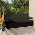 thumbnail image 1 of vidaXL Convertible Sun Bed with Cushion Poly Rattan Black, 1 of 12